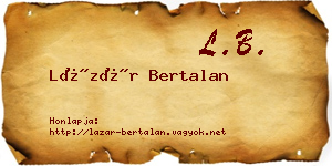 Lázár Bertalan névjegykártya