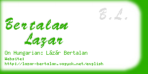 bertalan lazar business card