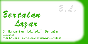 bertalan lazar business card